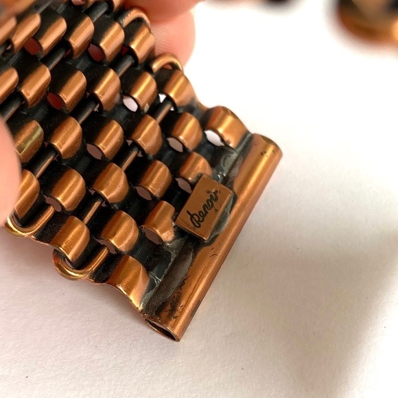 Vintage Renoir Copper Bracelet Woven Cuff Bangle Mid Century Modern Mod Retro - Picture 7 of 9